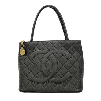 Chanel Black Grained Calfskin Tote Bag (Pre-Owned)