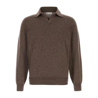 Brunello Cucinelli Heren, Truien, Bruin, Maat: L Kasjmier