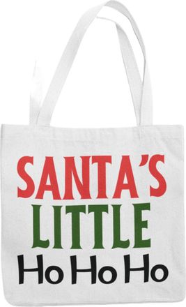 Generic Funny Christmas Tote Bag Santas Little HO HO HO (White)