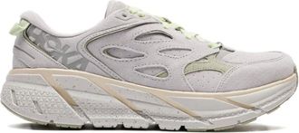 Hoka One One Sneakers Clifton L Grey in pelle scamosciata - Bianco