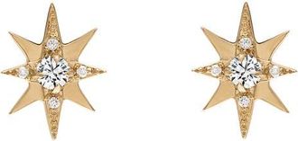 Eden Presley Diamond Small Starburst Stud Earrings in Yellow Gold at Nordstrom