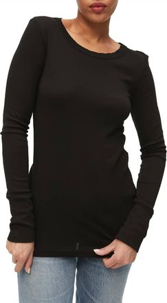 Michael Stars Sydney Crew Neck Long Sleeve Tee In Black