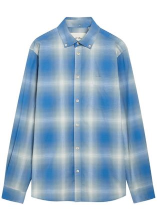 Les Deux Kent Checked Cotton-poplin Shirt - Blue - Xxl