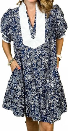 Entro Midnight Garden Mini Dress In Navy White Floral