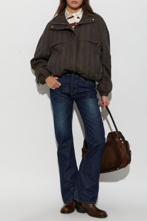 Acne Studios Wool-blend Checked Jacket, Womens, Brown