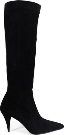 Saint Laurent Kiki Heeled Boot - Dames - Laarzen met Hak - Zwart - 37 EU - Su&egrave;de - Schoenen