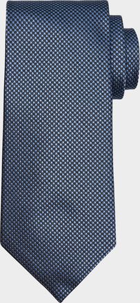 Tom Ford Mens Micro-Houndstooth Silk Tie