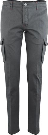 Kiton Cotton Cargo Pants - Heren - Slim Fit Broeken - Grijs - W32 - Katoen - Broeken
