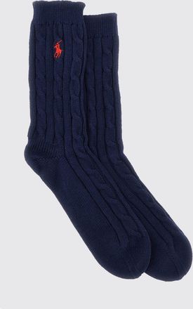Polo Ralph Lauren Calze in misto cotone a coste con logo Pony ricamato a contrasto