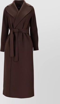 Max Mara long coat belted waist notched lapels