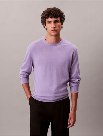 Calvin Klein Mens Merino Wool Classic Sweater - Purple - 2XL