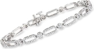 Ross-Simons Diamond Cluster Bracelet in 14kt White Gold