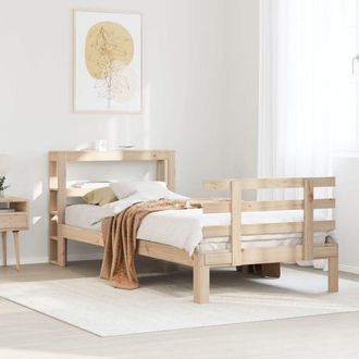 vidaXL Estructura De Cama Con Cabecero Madera Maciza Pino 100x200 Cm Vidaxl