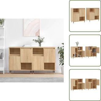 vidaXL The Living Store Credenze 2 pz Rovere Sonoma in Legno Multistrato - Credenze multistrato