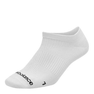 New Balance Unisex Calzini Run Flat Knit No Show in Bianca, Nylon, Taglia XL