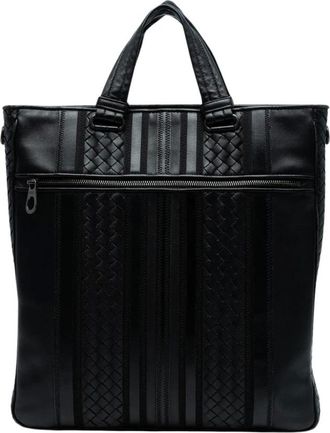 Bottega Veneta Pre-owned Tote Bags, female, Black, Size: ONE SIZE Pre-owned Leather Tote Bag
