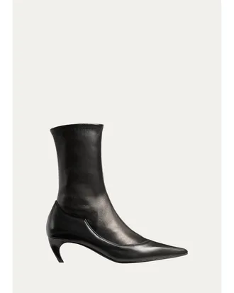 Khaite Valerie 55MM Leather Ankle Boots