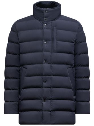 CAPE HORN Boxy Blue Padded Jacket with High Stand Collar