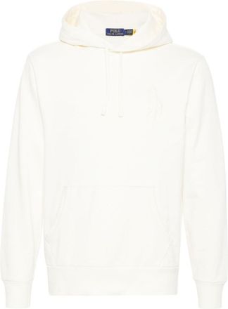 Ralph Lauren Cream White Embroidered Logo Hoodie
