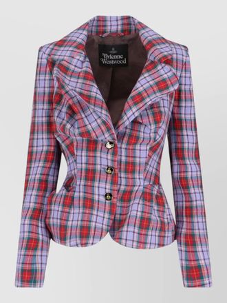 Vivienne Westwood linen checked single-breasted blazer