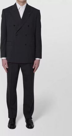 Lardini double breasted suit peak lapels tailoring