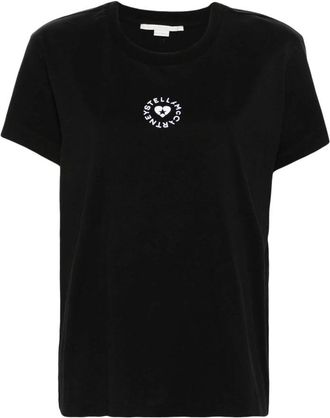 Stella McCartney Lovestruck Logo T-Shirt - Dames - T-shirts - Zwart - L - Katoen - Tops