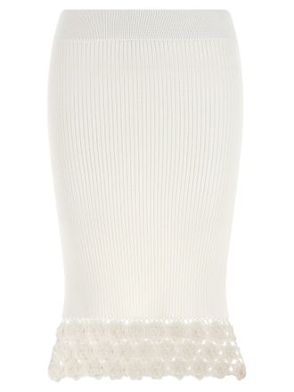 Ganni Ganni Organic Cotton Midi Womens Skirt