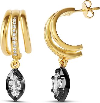 SHYMI Triple Statement Huggie Hoop Earrings in Gold at Nordstrom