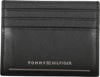 Tommy Hilfiger Zwarte zwarte leren portemonnee - Heren - Portefeuilles - Zwart - ONE Size - Leer - Accessoires