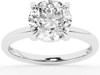 Grown Brilliance Lab Grown Diamond Engagement Ring in 10K White Gold, 3 Carat Round Cut Solitaire, Ring Size 7
