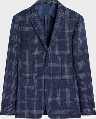 Bugatchi Men & apos;s Windowpane Two-Button Blazer