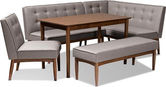 Design Studios Arvid Modern 5pc Wood Dining Nook Set