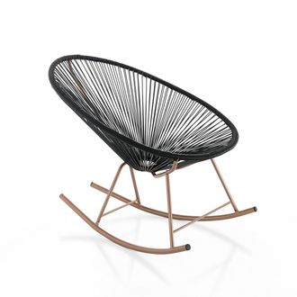 Oresteluchetta Sill&oacute;n Mecedora De Jard&iacute;n En Rat&aacute;n Estilo Spaghetti Arizona Black