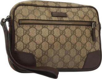 Gucci Pre-owned Leather clutches - Dames - Vintage Clutch - Beige - ONE Size - Leer - Vintage