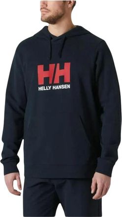 Helly Hansen Hoodies, male, Blue, Size: M Navy Blue Logo Hoodie