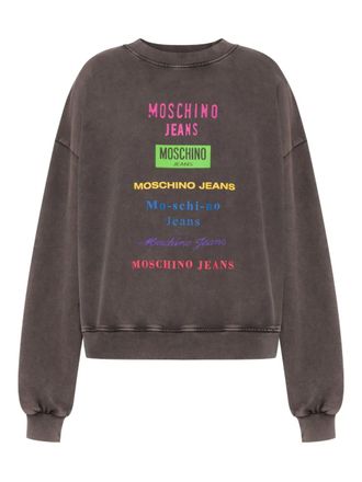 Moschino Sweater met logoprint - Grijs