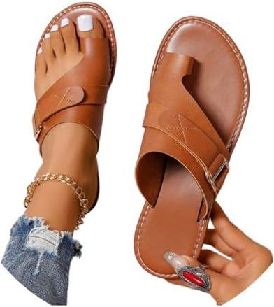 Sandales Femmes à Lanières Cheville - Tongs Plates D'été, Tailles 35 à 44, Multicolores, Sans Marque