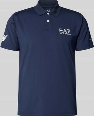 Emporio Armani Regular Fit Poloshirt mit Logo in Dunkelblau, Größe XXXL
