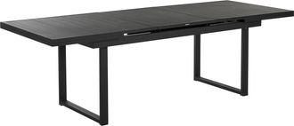Beliani Mesa De Jard&iacute;n Extensible De Metal Negro 180/240 X 90 Cm Patas Comedor Valcanetto