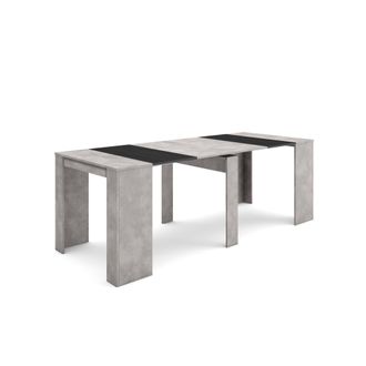 Skraut Home Mesa Consola Extensible, Mesa Comedor Plegable, 220, Para 10 Comensales, Comedor Y Cocina, Estilo Moderno, Gris Cemento - Skraut Home