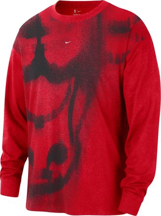Nike Mens Chicago Bulls Essential Anthem Long-Sleeve Basketball T-Shirt in Red | IO6283-681