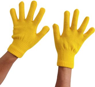 Generic Winter Gloves for Women Men Solid Color Knitted Thermal Gloves Handwear (Yellow, One Size)