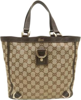 Gucci Pre-owned Abbey Tote bag - Dames - Vintage Shopper - Beige - ONE Size - Leer - Vintage