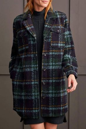 Tribal Notch Collar Car Jacket In Alpine Green