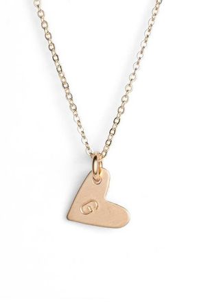 Nashelle 14k-Gold Fill Initial Mini Heart Pendant Necklace in Gold/G at Nordstrom
