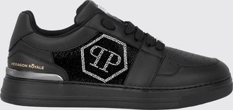 Philipp Plein Sneakers Hexagon Royale in pelle con logo Hexagon di strass