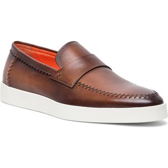 Santoni Dowdy Loafer in Dark Brown Dark Brown at Nordstrom, Size 9.5