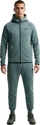 Nike Heren-hoodie met ritssluiting en chevronpatroon (Leisteen)