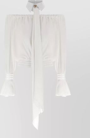 Elisabetta Franchi off-shoulder semi-sheer blouse