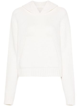 Palm Angels Curved Logo Knitted Hoodie